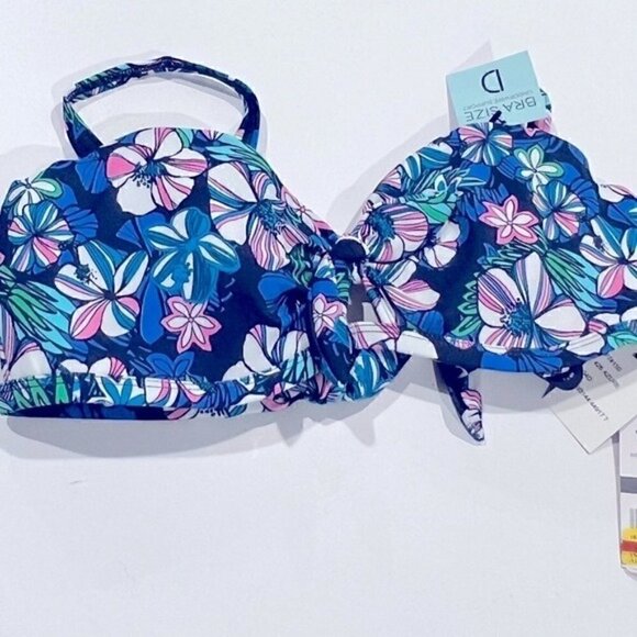 SUNDAZED Beka Floral-Print Bow Bikini Top, swimwear swimsuit size 34D - Picture 7 of 10